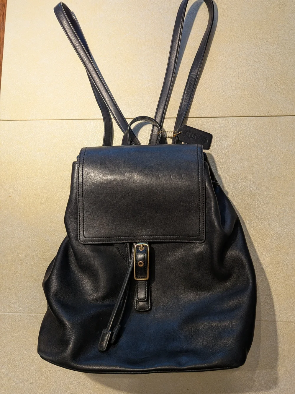 Vintage Coach Black Leather Legacy West Hampton Daypack Backpack 9827